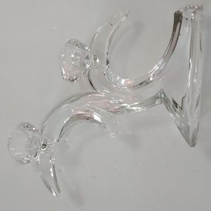 Crystal Twin Moon Candleholder for Taper Candles Clear Color.7in.Hx7.5in.W